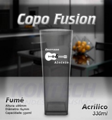 Copo Fusion Acrílico Fumê 330 ml